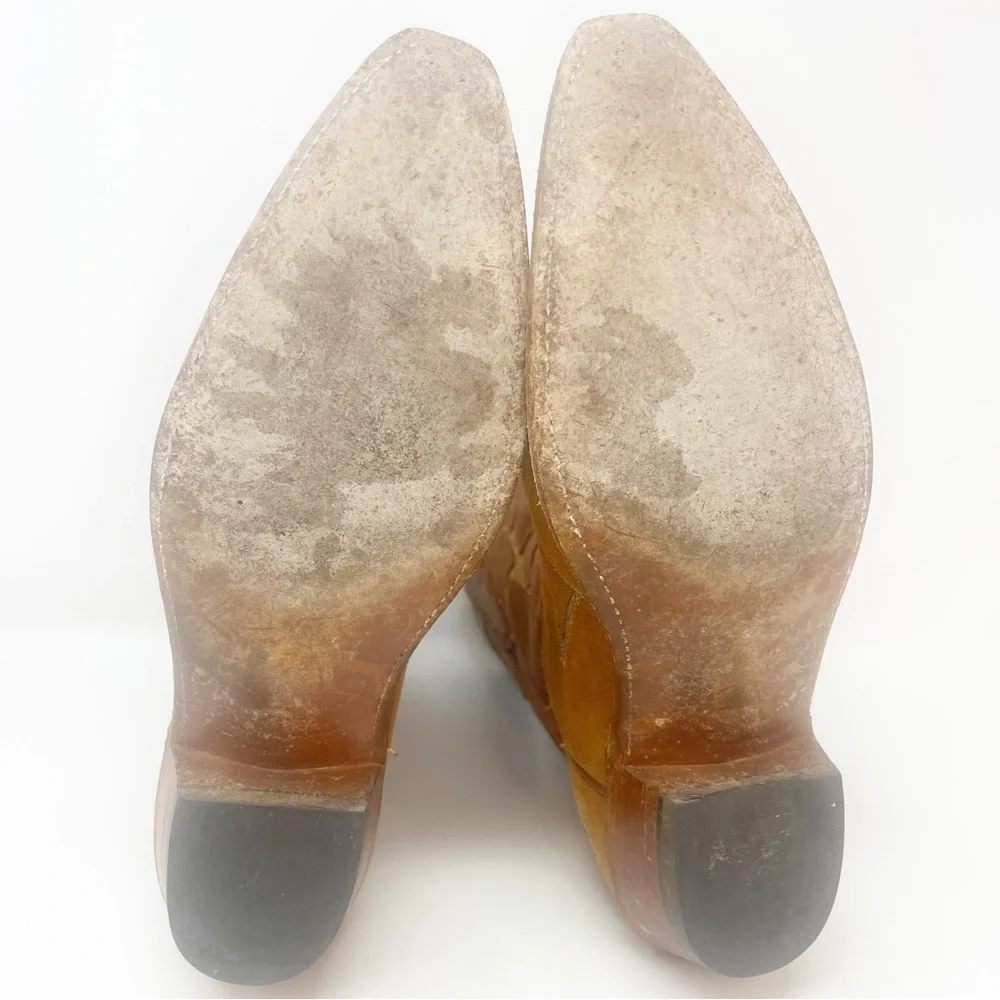 Lucchese Boots Green Suede Snip Toe Western Cowgirl - Picture 10 of 12